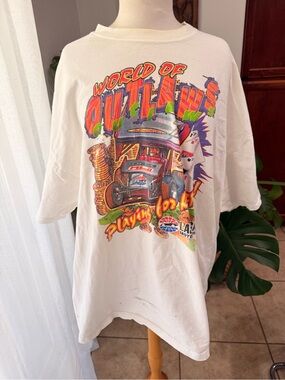 Vintage World of Outlaws Las Vegas Tee XXL Racing Shirt Gambling